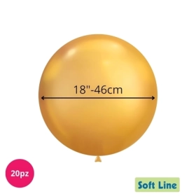 Palloncini Soft Line Cromati 18 pollici (46cm) Oro 116, 20pz.