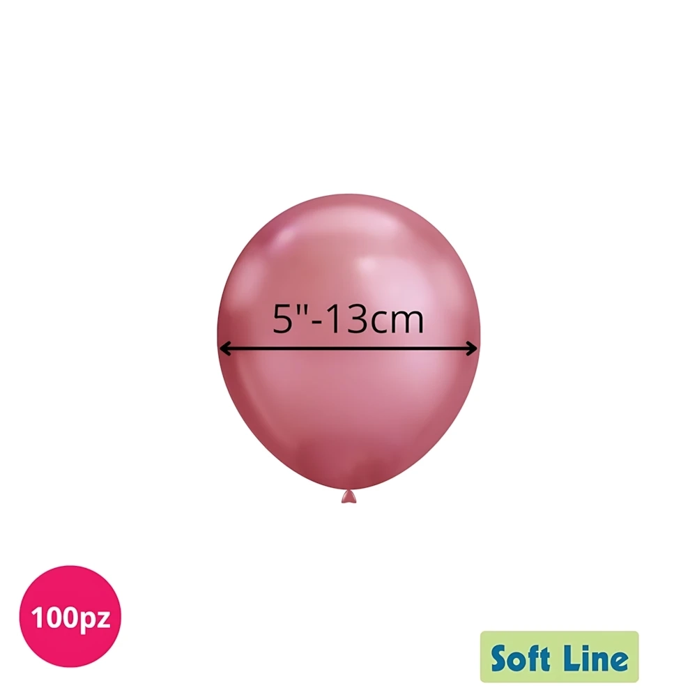 Palloncini Soft Line Cromati 5 pollici (13cm) Rosa 114, 100pz.