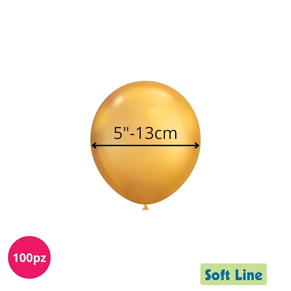 Palloncini Soft Line Cromati 5 pollici (13cm) Oro 116, 100pz.