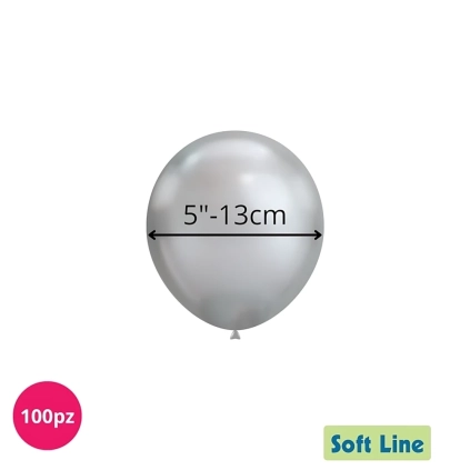 Palloncini Soft Line Cromati 5 pollici (13cm) Argento 117, 100pz.