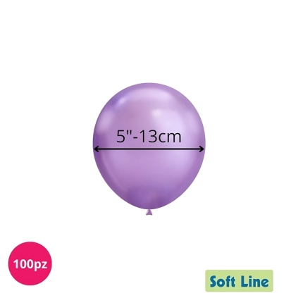 Palloncini Soft Line Cromati 5 pollici (13cm) Viola 123, 100pz.