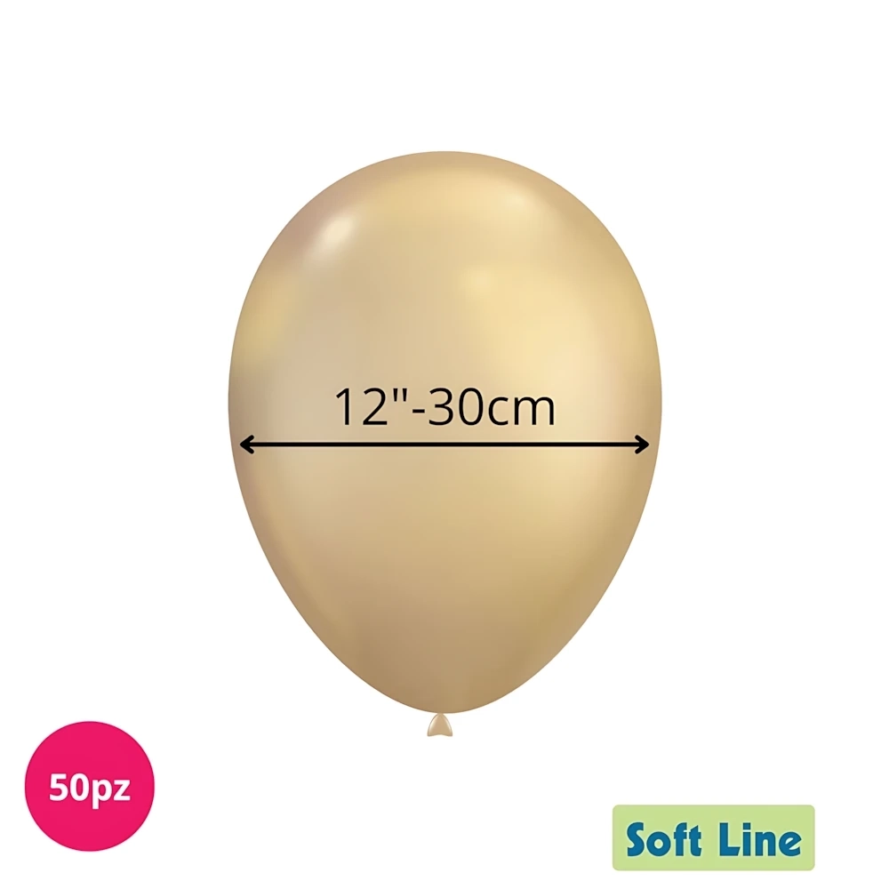 Palloncini Soft Line Cromati 12 pollici (30cm) Oro Chiaro 124, 50pz.