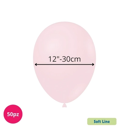 Palloncini Soft Line Pastello 12 pollici (30cm) Rosa Baby 126, 50pz.