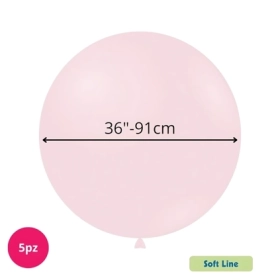 Palloncini Soft Line Pastello 36 pollici (91cm) Rosa Baby 126 , 5pz.