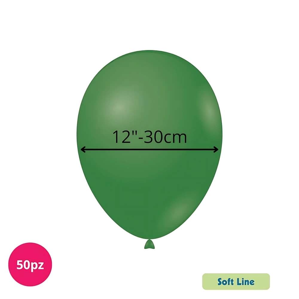 Palloncini Soft Line Pastello 12 pollici (30cm) Verde Foresta 134, 50pz.