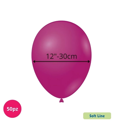 Palloncini Soft Line Pastello 12 pollici (30cm) Magenta 135, 50pz.