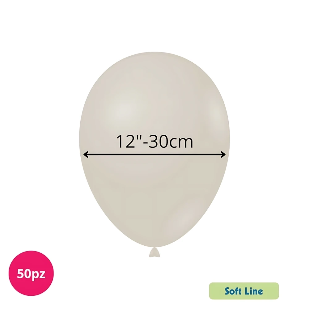 Palloncini Soft Line Pastello 12 pollici (30cm) Latte 141, 50pz.