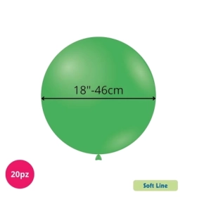 Palloncini Soft Line Pastello 18 pollici (46cm) Verde 133, 20pz.