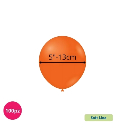 Palloncini Soft Line Pastello 5 pollici (13cm) Arancione 131, 100pz.