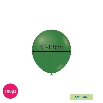Palloncini Soft Line Pastello 5 pollici (13cm) Verde Foresta 134, 100pz.