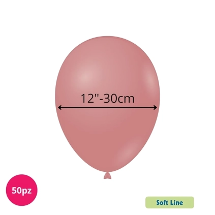 Palloncini Soft Line Pastello 12 pollici (30cm) Rosa del Deserto 148, 50pz.