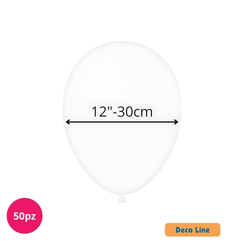 Palloncini Deco Line pastello 12" (30cm) Bianco 200, 50pz.