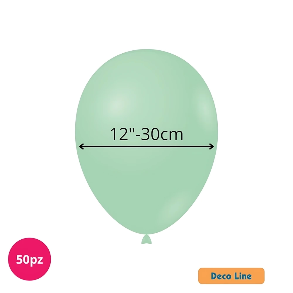 Palloncini Deco Line pastello 12" (30cm) Verde Menta 210, 50pz.