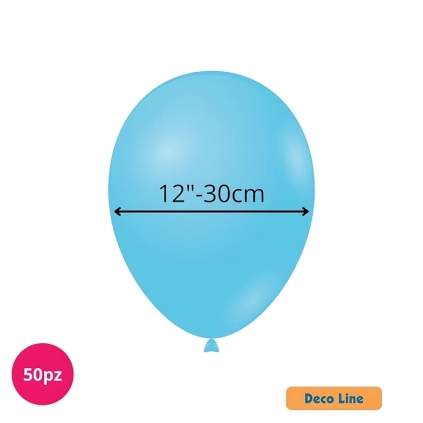 Palloncini Deco Line pastello 12" (30cm) Azzurro Cielo 211, 50pz.