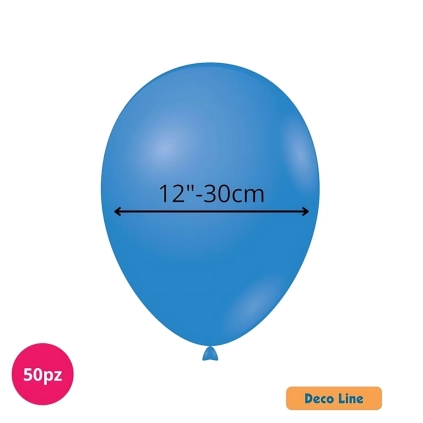 Palloncini Deco Line pastello 12" (30cm) Blu Cobalto 213, 50pz.