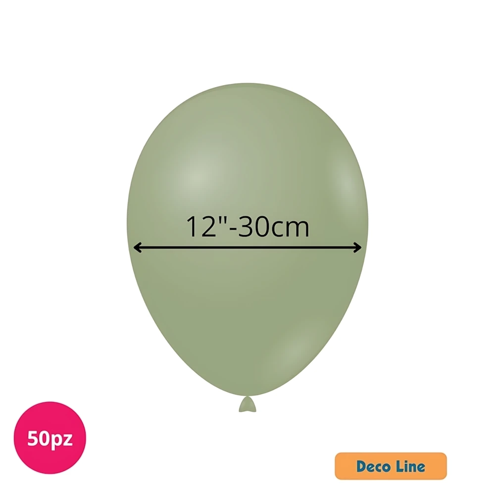 Palloncini Deco Line pastello 12" (30cm) Verde Salvia 219, 50pz.