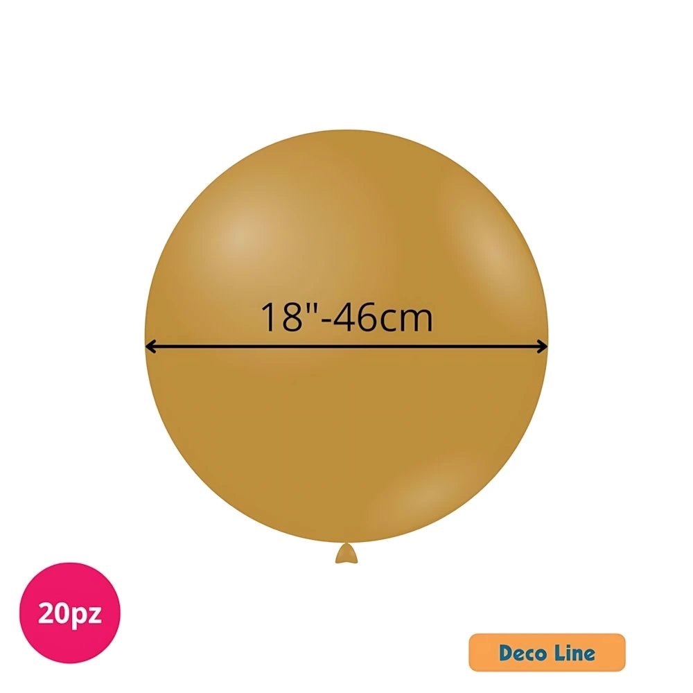 Palloncini Deco Line pastello 18" (46cm) Marrone Moka 209, 20pz.