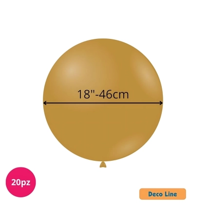 Palloncini Deco Line pastello 18" (46cm) Marrone Moka 209, 20pz.