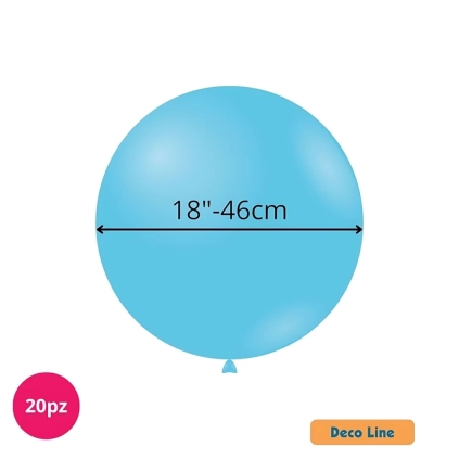 Palloncini Deco Line pastello 18" (46cm) Azzurro Cielo 211, 20pz.