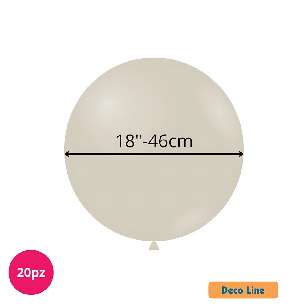 Palloncini Deco Line pastello 18" (46cm) Sabbia 216, 20pz.
