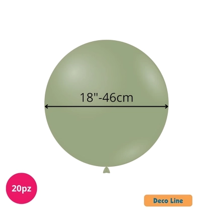 Palloncini Deco Line pastello 18" (46cm) Verde Salvia 219, 20pz.