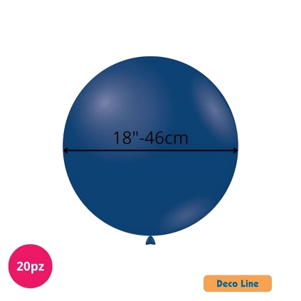 Palloncini Deco Line pastello 18" (46cm) Blu Prussiano 221, 20pz.