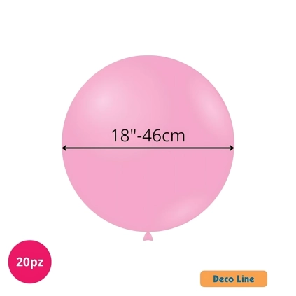 Palloncini Deco Line pastello 18" (46cm) Rosa Flamingo 225, 20pz.