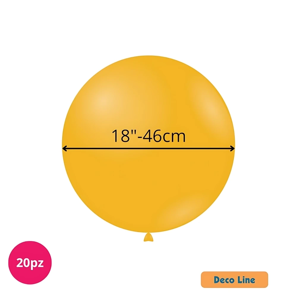 Palloncini Deco Line pastello 18" (46cm) Giallo Papaya 229, 20pz.