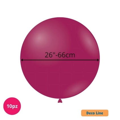 Palloncini Deco Line pastello 26" (66cm) Deep Magenta 218, 10pz.