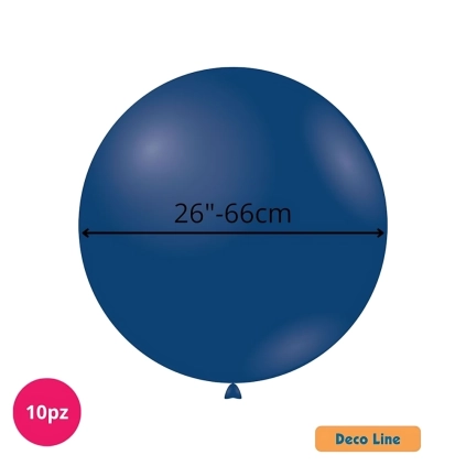 Palloncini Deco Line pastello 26" (66cm) Blu Prussiano 221, 10pz.