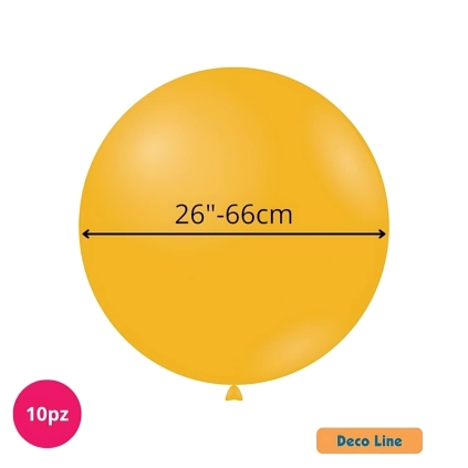 Palloncini Deco Line pastello 26" (66cm) Giallo Papaya 229, 10pz.