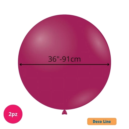 Palloncini Deco Line pastello 36" (91cm) Deep Magenta 218, 2pz.