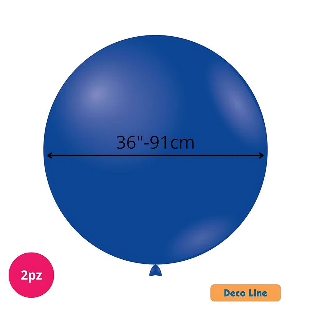 Palloncini Deco Line pastello 36" (91cm) Blu Navy 220, 2pz.