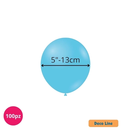 Palloncini Deco Line pastello 5" (13cm) Azzurro Cielo 211, 100pz.