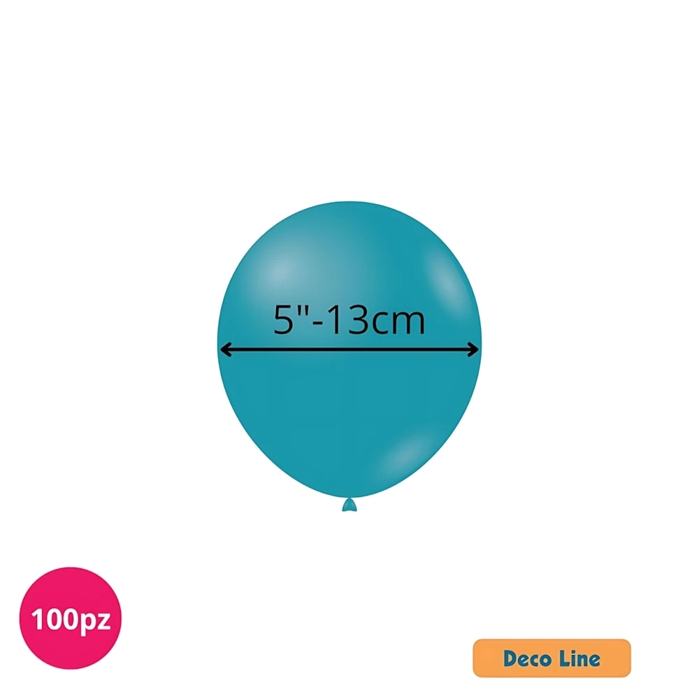Palloncini Deco Line pastello 5" (13cm) Turchese 222, 100pz.
