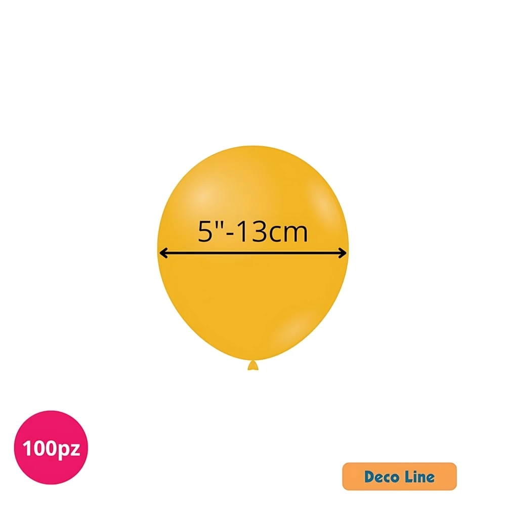 Palloncini Deco Line pastello 5" (13cm) Giallo Papaya 229, 100pz.