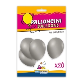 Palloncini classic line metallizzati 10" (26cm) argento 68, 20pz.
