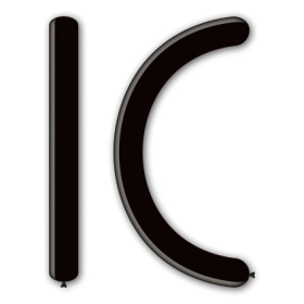 Palloncini modellabili D6 360 classic line pastello nero 15, 100pz.