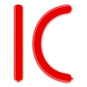 Palloncini modellabili D6 360 classic line pastello rosso 28, 100pz.