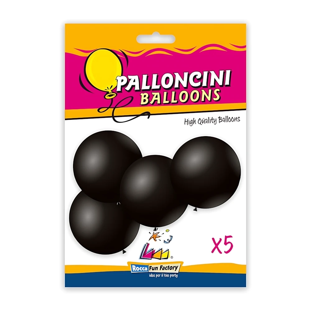 Palloncini classic line pastello 15" (38cm) nero 15, 5pz.