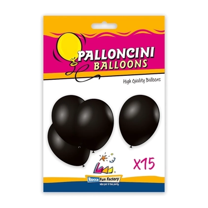 Palloncini classic line pastello 12" (30cm) nero 15, 15pz.