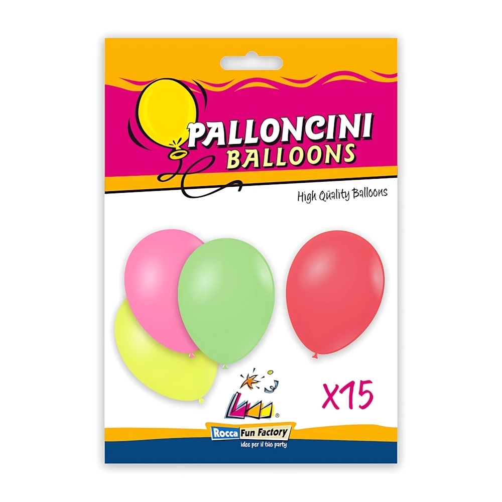 Palloncini classic line fluo 12" (30cm) colori assortiti, 15pz.
