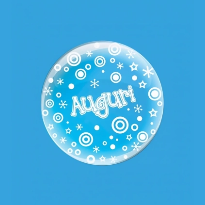 Palloncino Deco B-Loon Auguri Stampa Bianca  24" (60cm), 1pz.