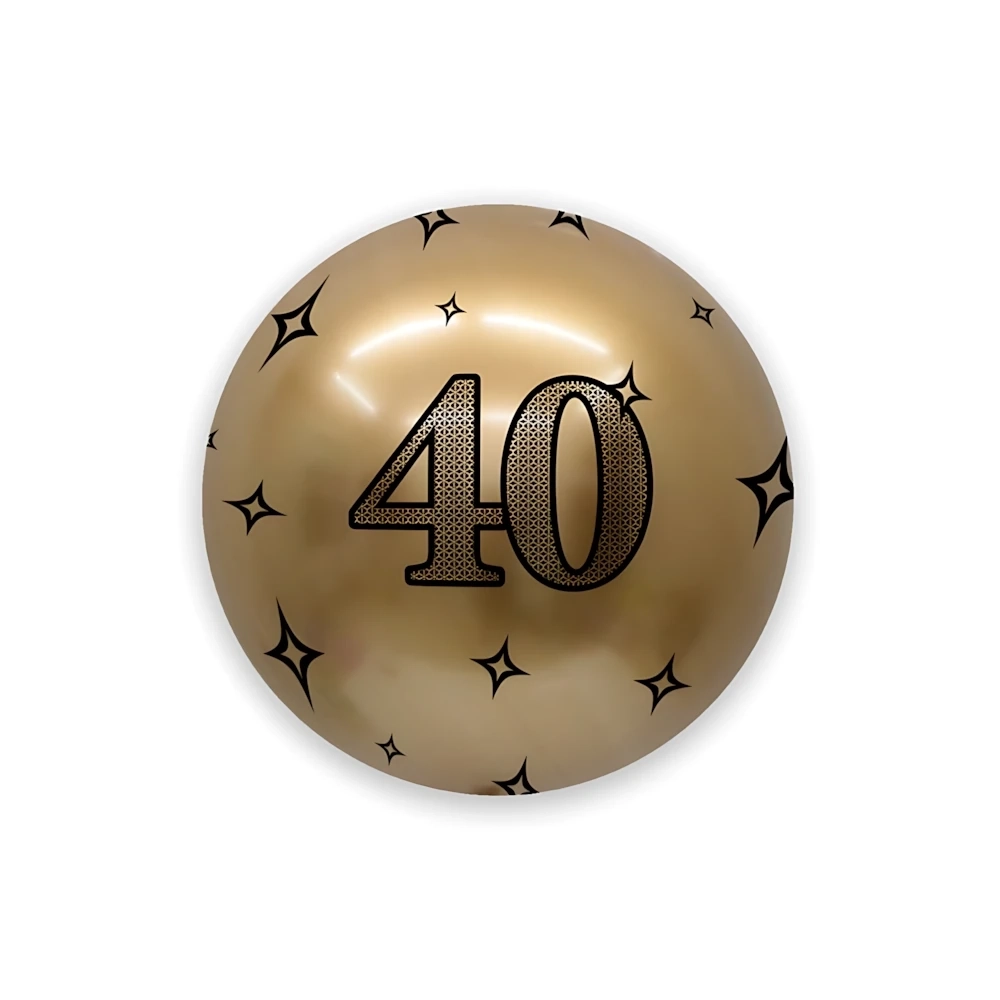 Palloncino Deco Chrome B-Loon Oro Stampa 40 nero  24" (60cm), 1pz.