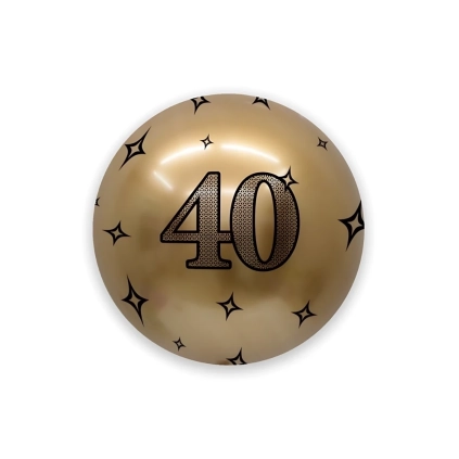 Palloncino Deco Chrome B-Loon Oro Stampa 40 nero  24" (60cm), 1pz.