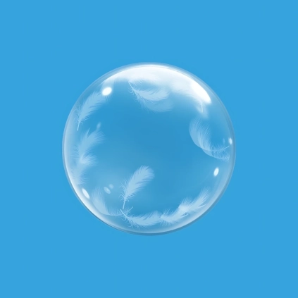 Palloncino Deco B-Loon Piume Stampa Bianca con valvola  18" (45cm), 1pz.