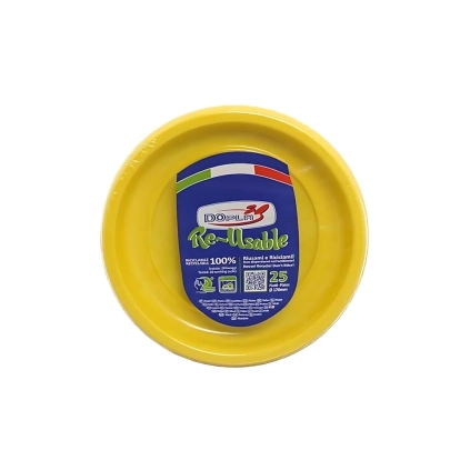 Piatti Gialli Frutta 17cm riutilizzabili, 25pz.