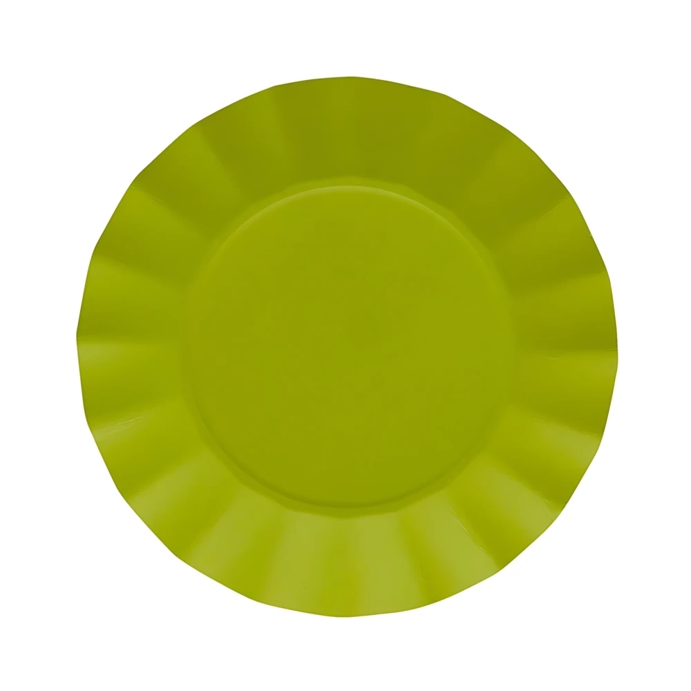 Piatti Verde Lime grandi in cartoncino compostabile Bruno 24,5cm, 20pz.