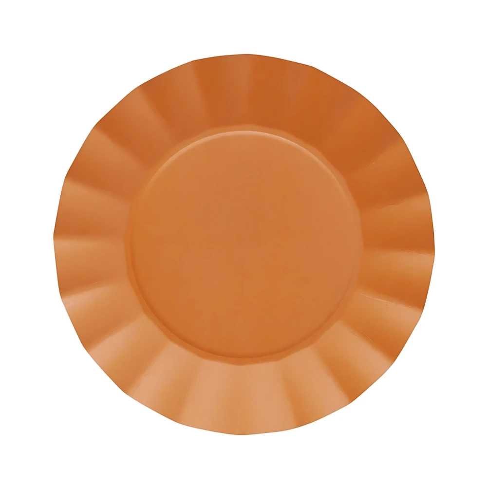 Piatti Arancione grandi in cartoncino compostabile Bruno 24,5cm, 20pz.