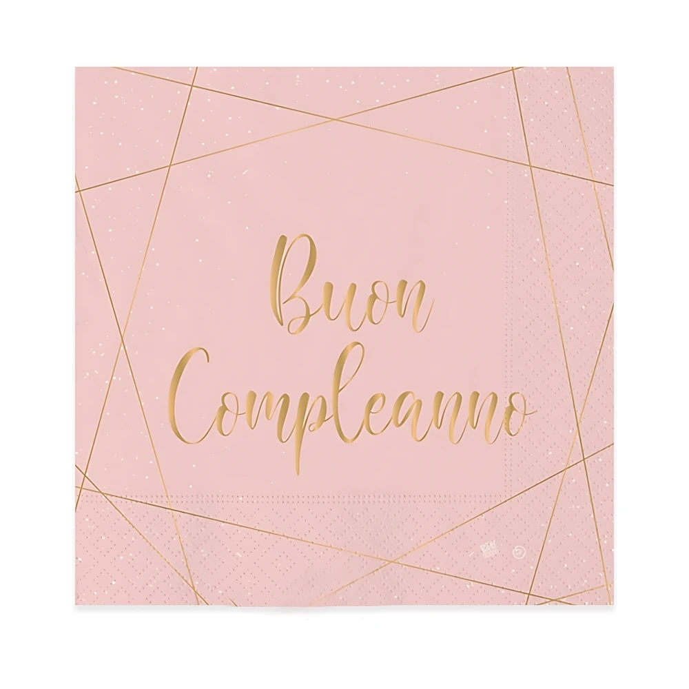 Tovaglioli Buon Compleanno Rose 33x33cm, 20pz.